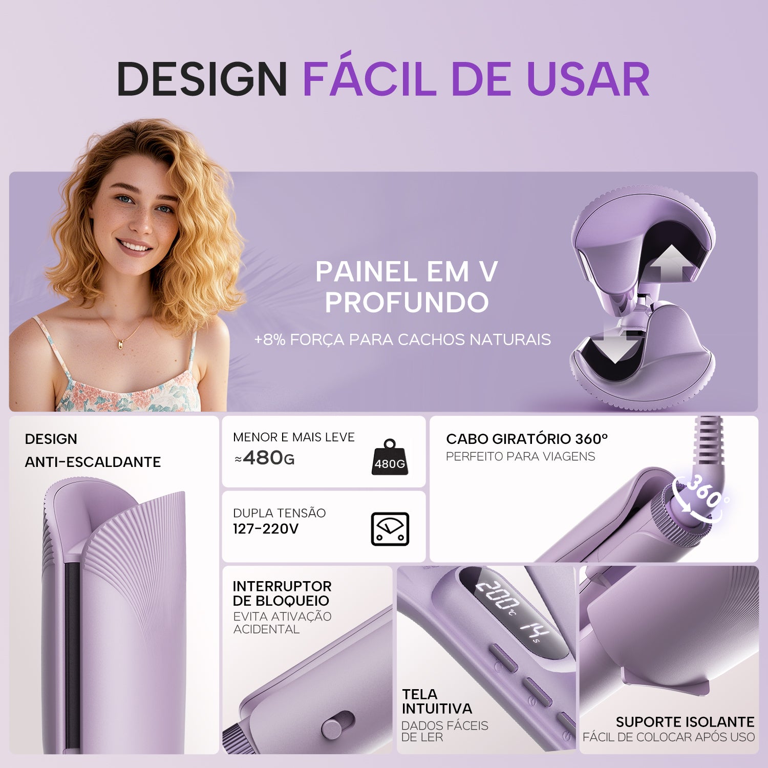 Modelador de Cachos Ondulados LENA - S17s